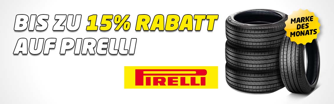 bis zu 15 % Rabatt auf Pirelli